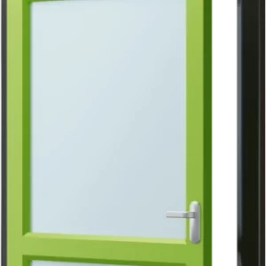 Deur met borstwering en bovenlicht